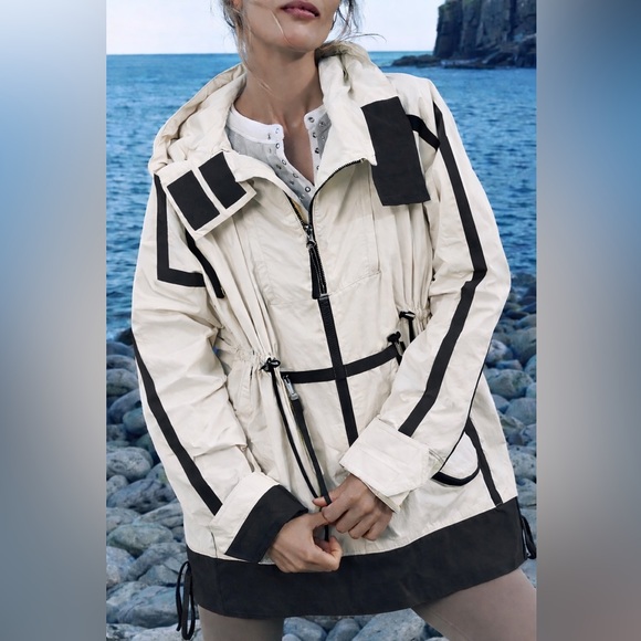 Free People Peace Out Backpack Parachute Parka. NWT. Ivory. - Picture 9 of 11